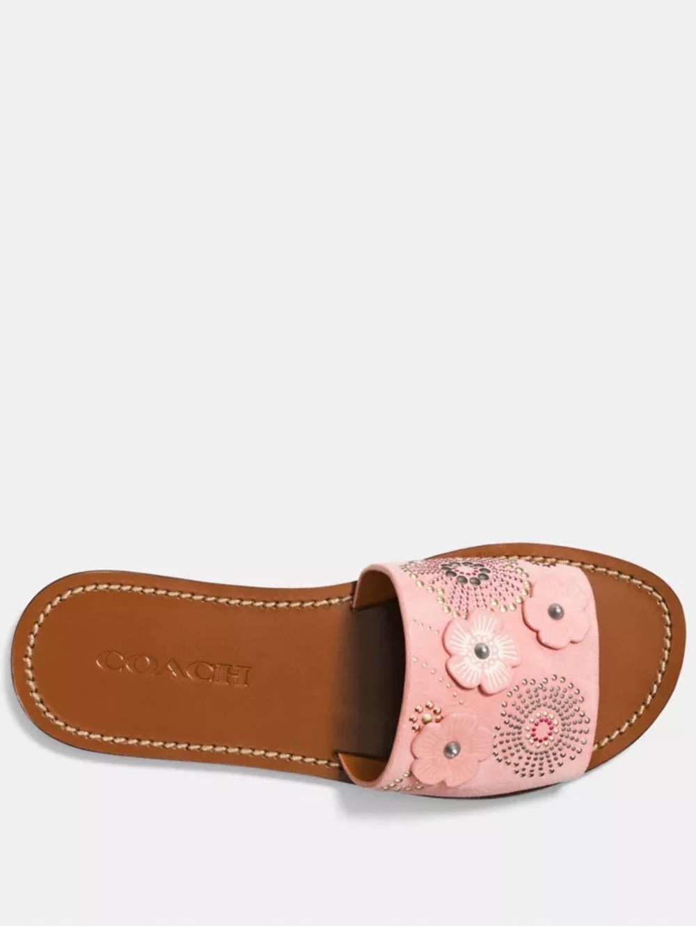 Coach Slide Sandals with Tea Rose Rivets Style G2091